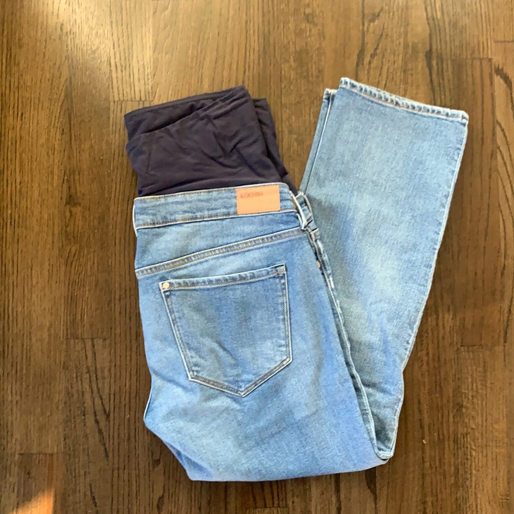 H&M maternity jeans, cropped style, straight leg